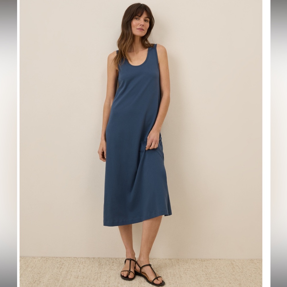 Pact French Navy Softspun Tank Midi Dress